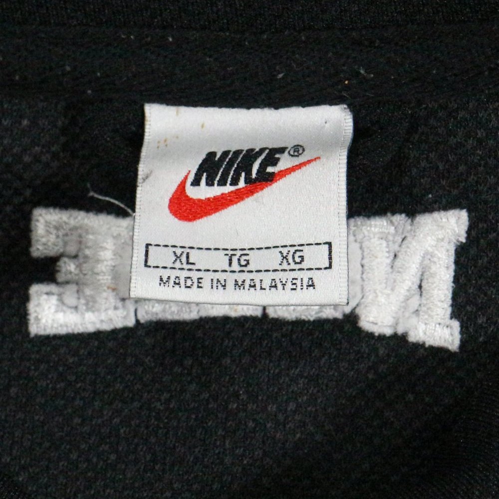 NIKE Vintage 90s Oversize Black/White Snap Button Jersey Shirt XL - Picture 4 of 9